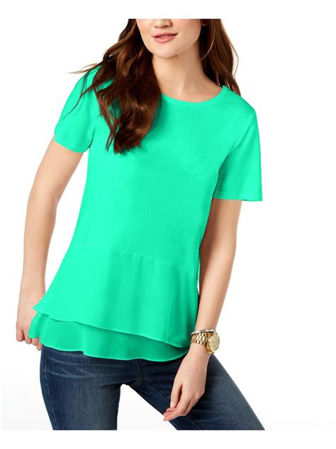 michael kors women short sleeve shirts|Michael Kors women's ruffled shirts.